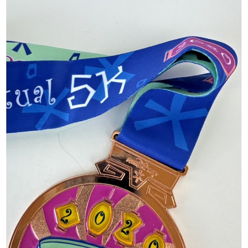Run Disney 2020 Virtual 5K Finisher Medal Teacups 5 Years Running - Picture 4 of 8